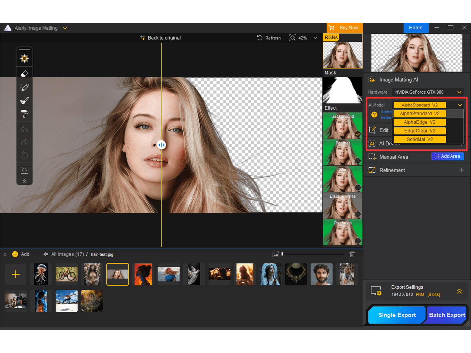 超强AI抠图软件：AIArty Image Matting 2.0